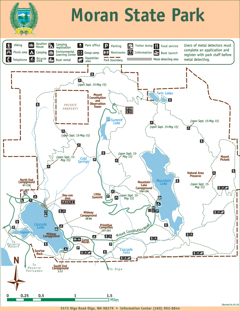 Cascade Lake Park, Facility Map